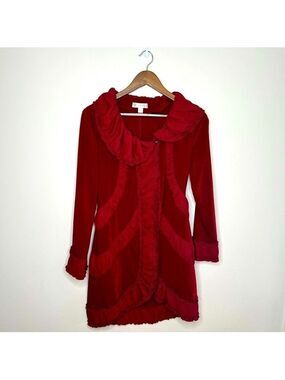 Boo Radley Ruby Red Western Shacket Top Size 6
